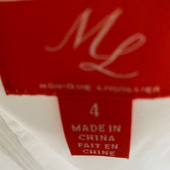 ML Monique Lhuillier white and black lace gown! - Picture 6 of 11